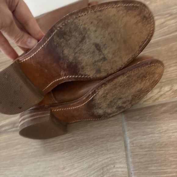 Vintage Leather Frye Boots Women 7B Riding Campus Below Knee SADDLE COLOR! USA - Picture 3 of 10